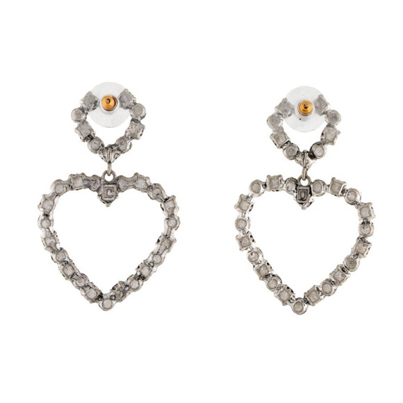 Dannijo Crystal Regina Heart Drop Earrings - Picture 2 of 4